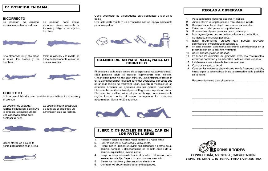 Consejos para pacientes con dolor lumbar — posición en cama, ejercicios y reglas a observar