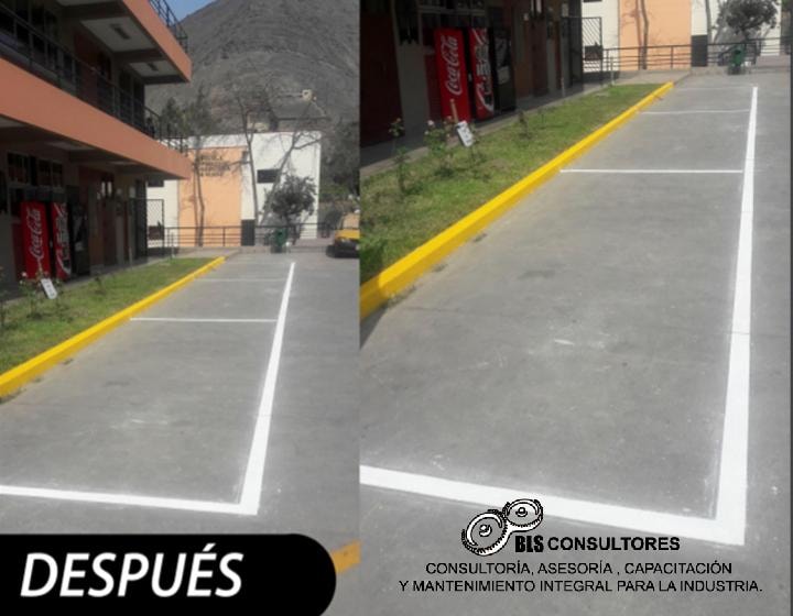Demarcación de estacionamientos y zonas de circulación vehicular