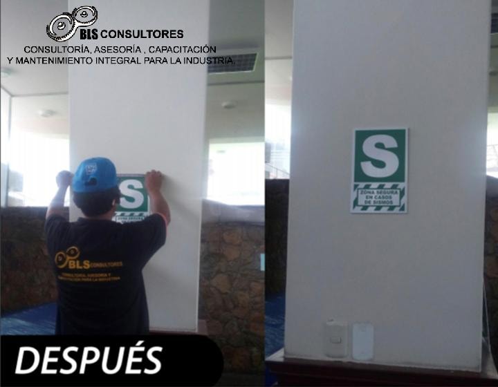 Instalación de señal de Zona Segura en caso de sismos